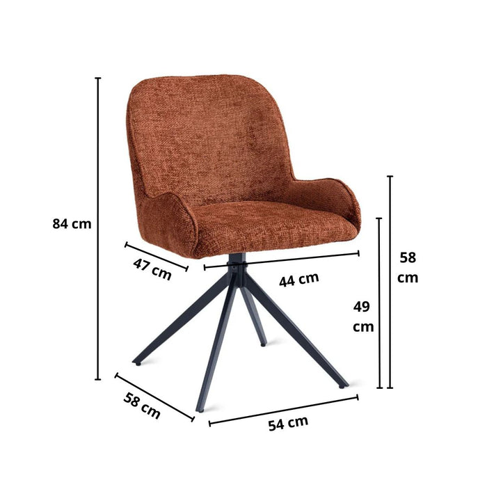 Eetkamerstoel Lily – Stof Roest