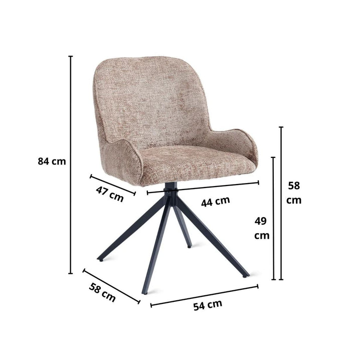 Eetkamerstoel Lily – Stof Taupe