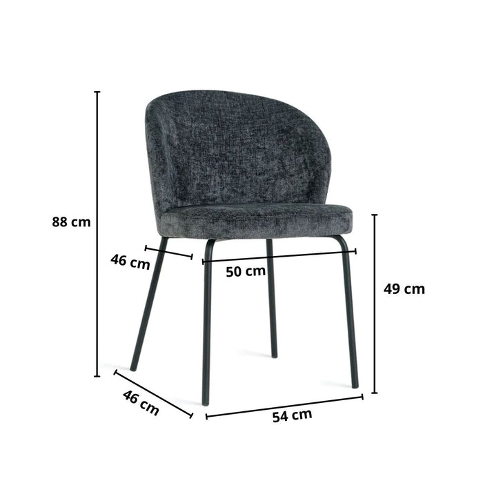 Eetkamerstoel Lio – Stof Antraciet