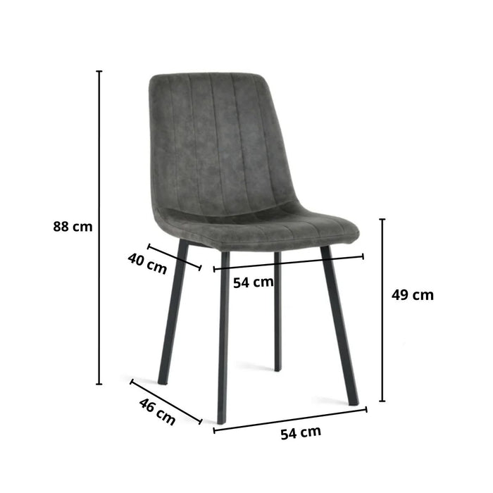 Eetkamerstoel Minsk – Microleder Antraciet