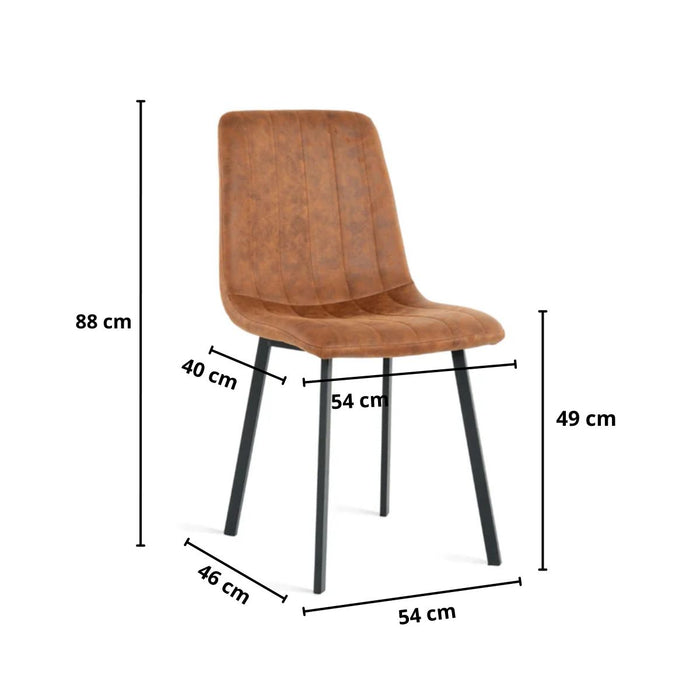 Eetkamerstoel Minsk – Microleder Cognac