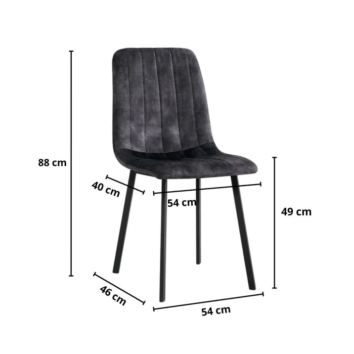 Eetkamerstoel Minsk – Velvet Antraciet