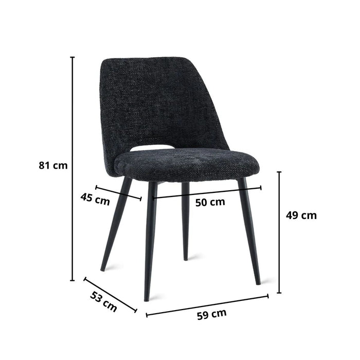 Eetkamerstoel Monta – Stof Antraciet