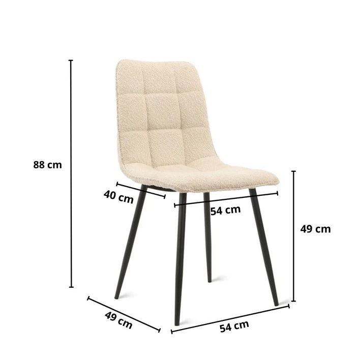 Eetkamerstoel Yerevan – Bouclé Taupe