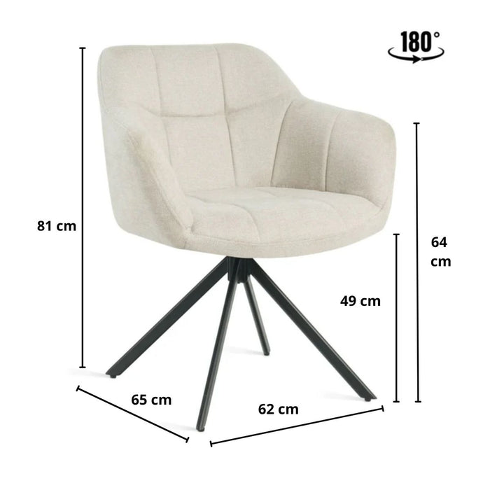 Eetkamerstoel Jesse – Linnen Beige