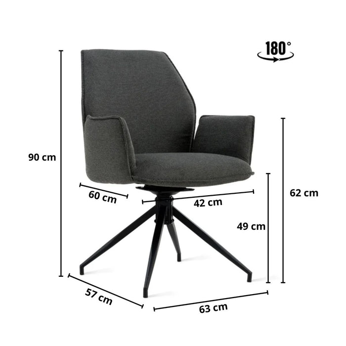 Eetkamerstoel Jill – Linnen Antraciet