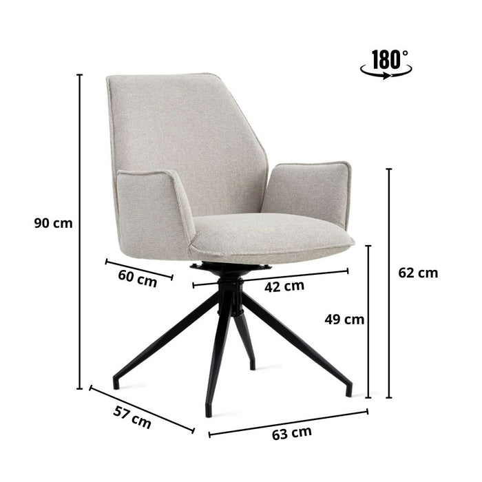 Eetkamerstoel Jill – Linnen Beige