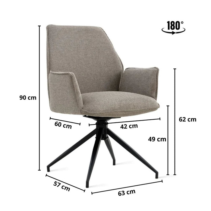 Eetkamerstoel Jill – Linnen Taupe