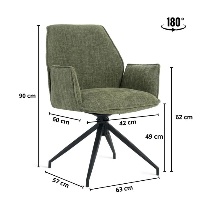 Eetkamerstoel Jill – Stof Groen