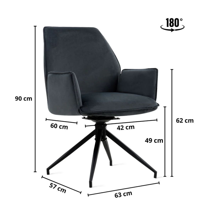 Eetkamerstoel Jill – Velvet Antraciet