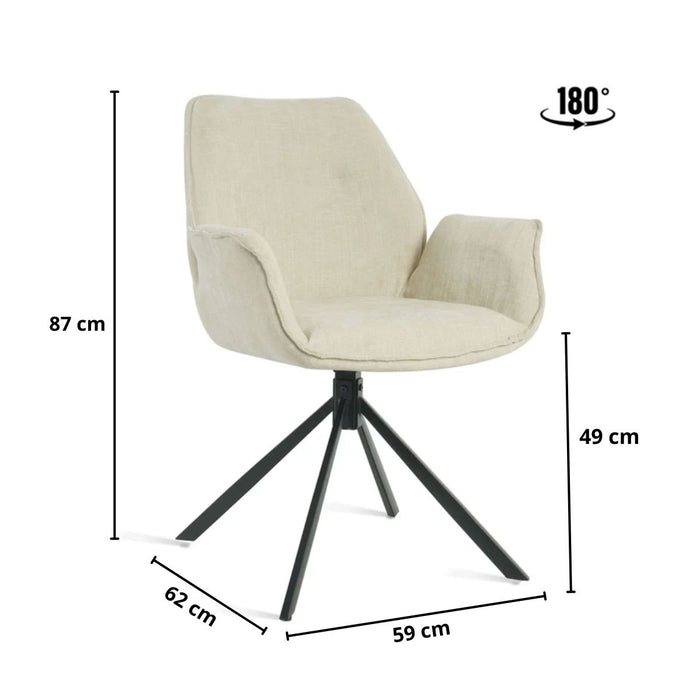 Eetkamerstoel Lenny – Stof Beige