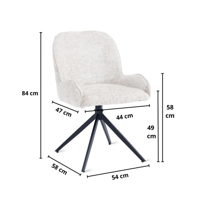 Eetkamerstoel Lily – Stof Ivoor