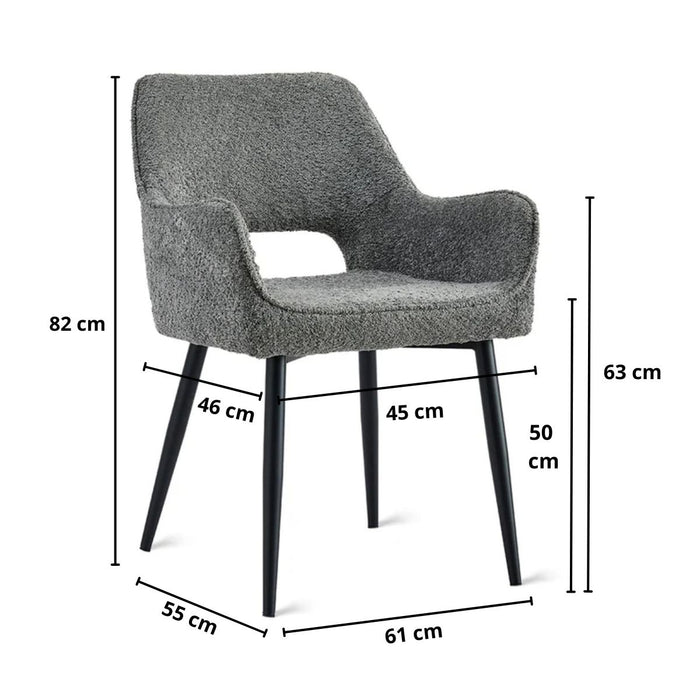 Eetkamerstoel Ray – Stof Antraciet