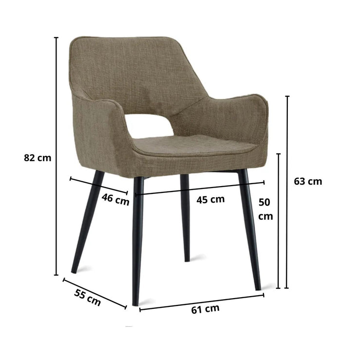 Eetkamerstoel Ray – Stof Truffel