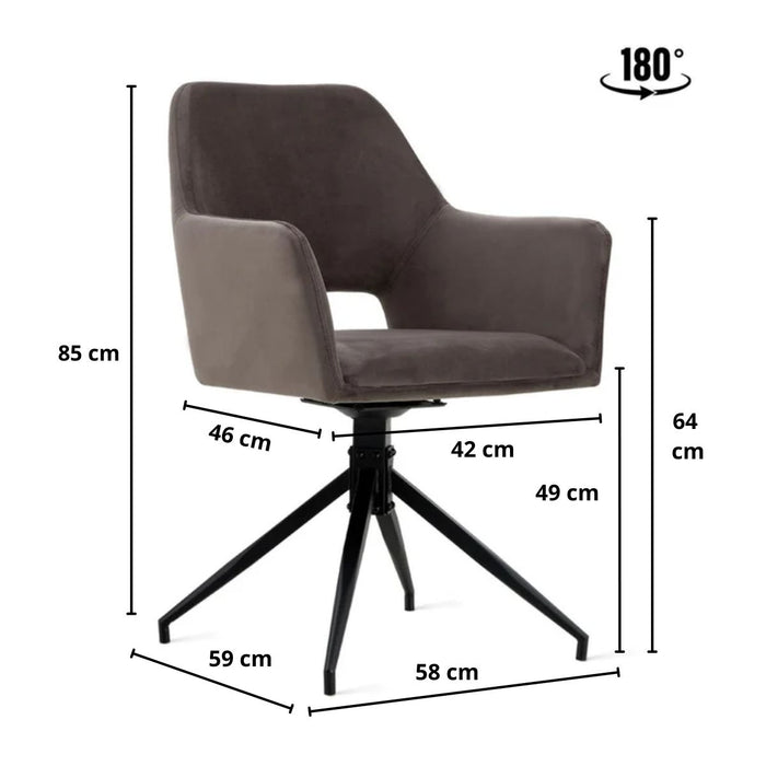 Eetkamerstoel Tess – Velvet Grijs