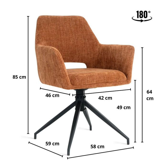 Eetkamerstoel Tess – Stof Roest