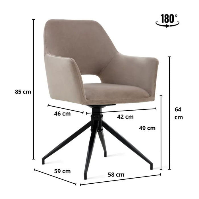 Eetkamerstoel Tess – Velvet Taupe