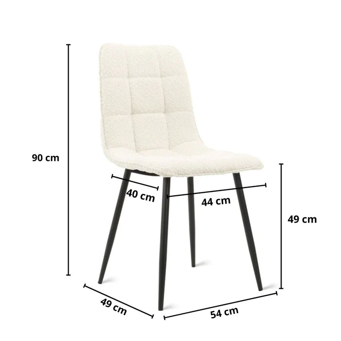 Eetkamerstoel Yerevan – Bouclé Ivoor