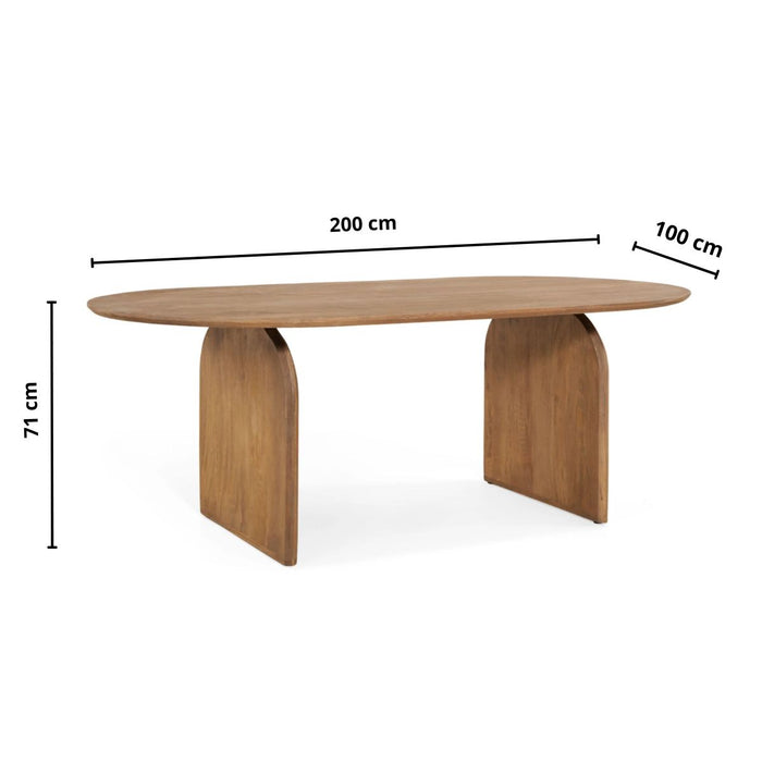 Eettafel Bella Naturel – 200cm | Ovaal