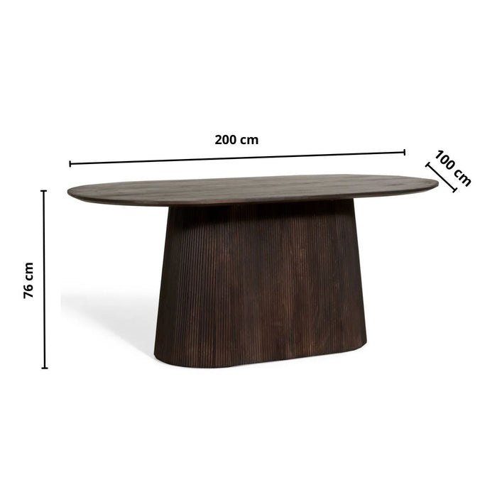 Eettafel Mokka Donkerbruin - 200cm | Ovaal