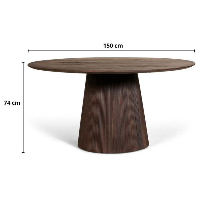 Eettafel Mokka Donkerbruin – Ø150cm | Rond