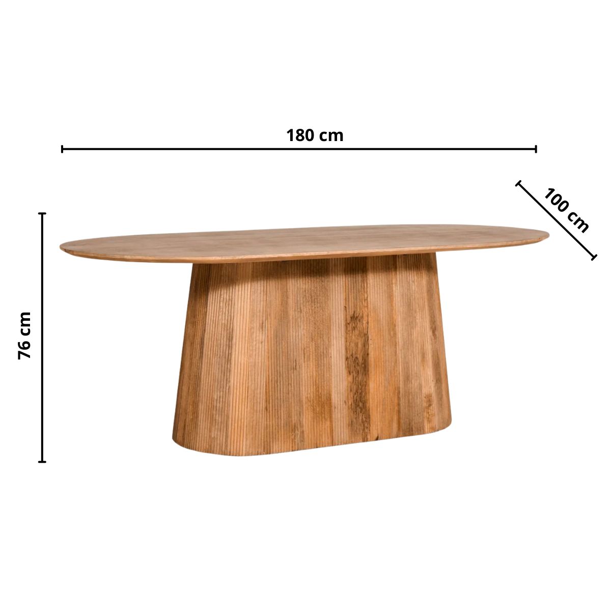 Eettafel Mokka Ovaal | Lichtbruin