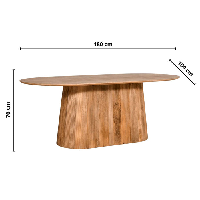 Eettafel Mokka Lichtbruin - 180cm | Ovaal