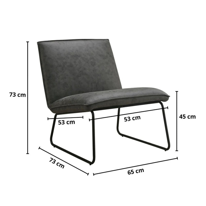 Fauteuil James – Microleder Antraciet