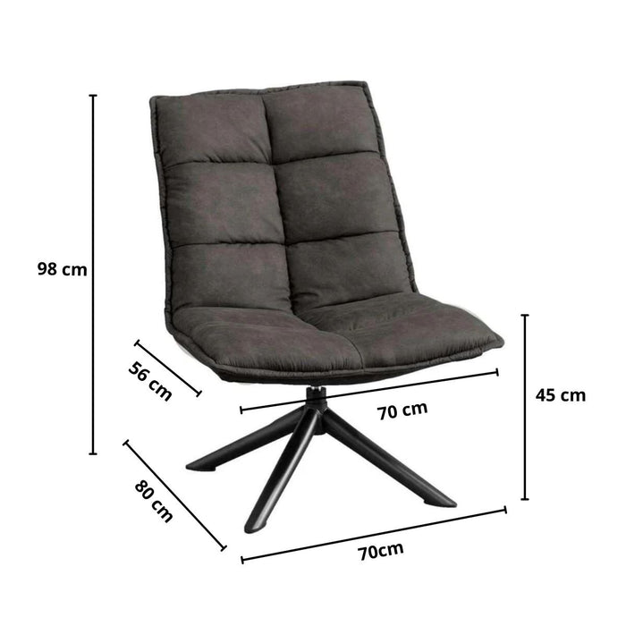 Fauteuil Lucas – Microleder Antraciet