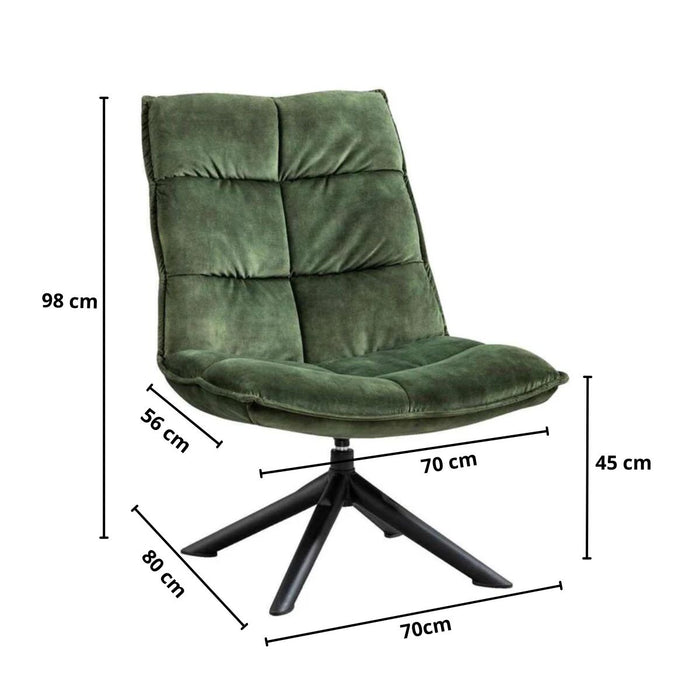 Fauteuil Lucas – Velvet Mosgroen