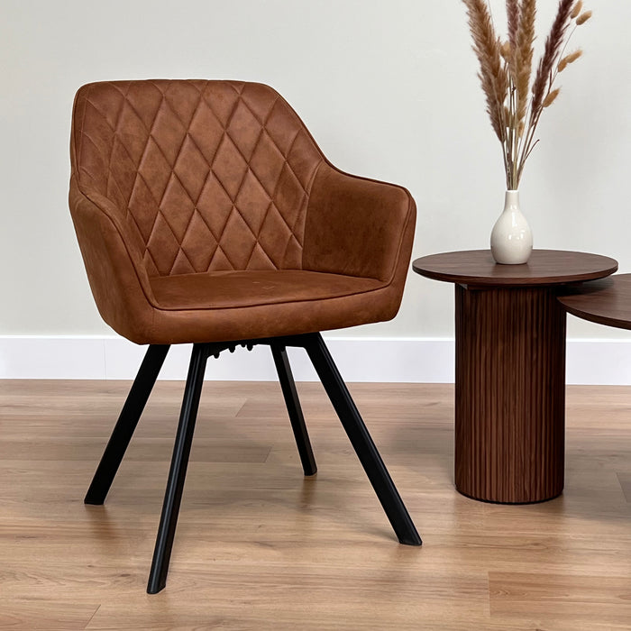 Eetkamerstoel Brione - Microvezel Cognac