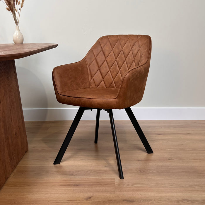 Eetkamerstoel Brione - Microvezel Cognac