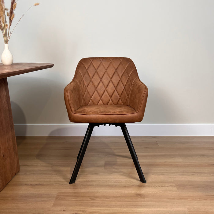 Eetkamerstoel Brione - Microvezel Cognac