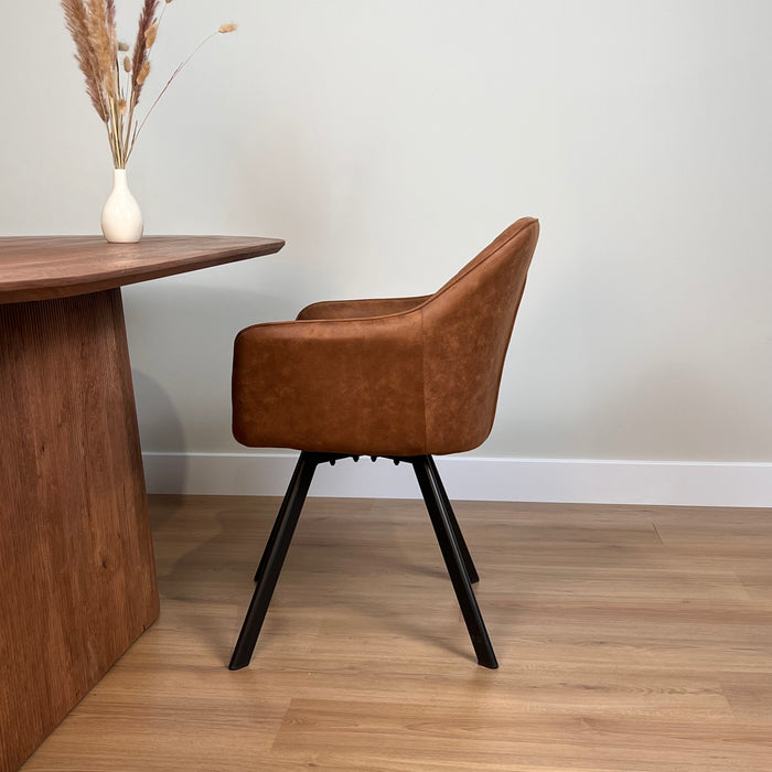 Eetkamerstoel Brione - Microvezel Cognac