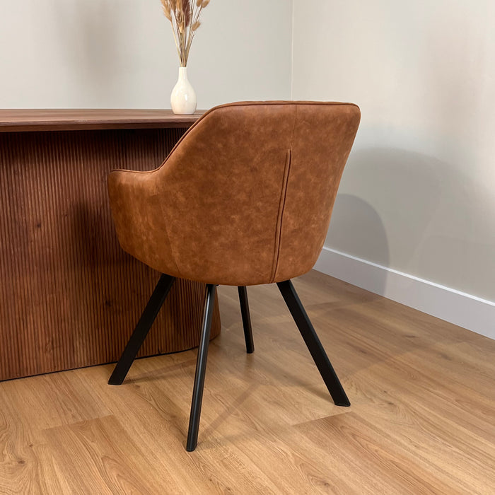 Eetkamerstoel Brione - Microvezel Cognac