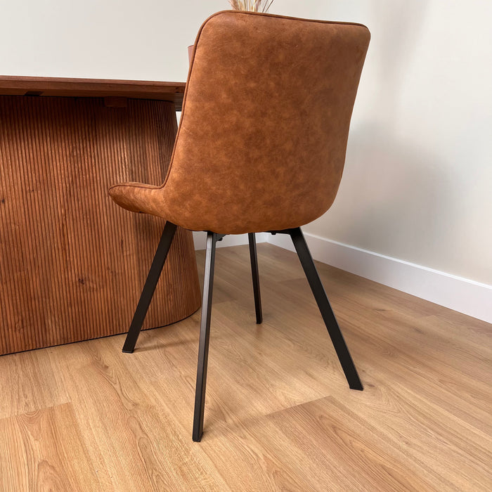 Eetkamerstoel Luna - Microvezel Cognac