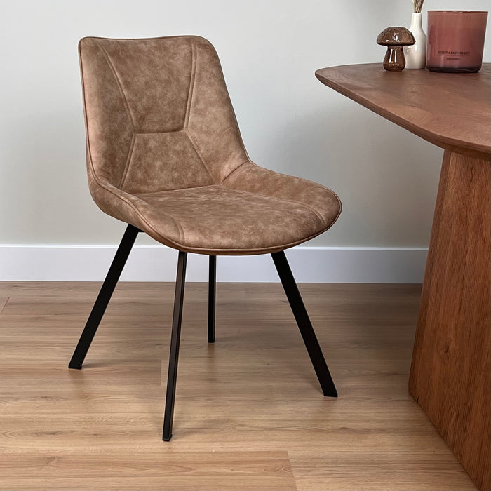 Eetkamerstoel Luna - Microvezel Taupe