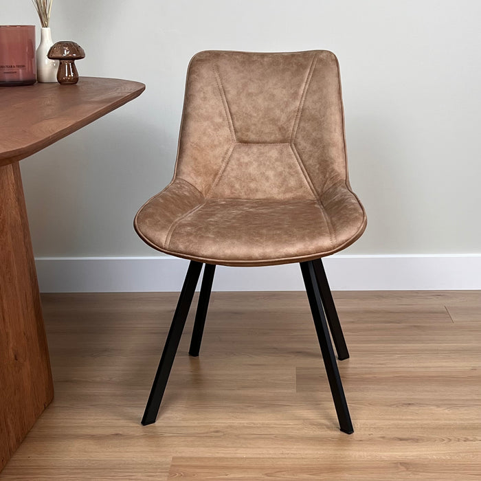Eetkamerstoel Luna - Microvezel Taupe