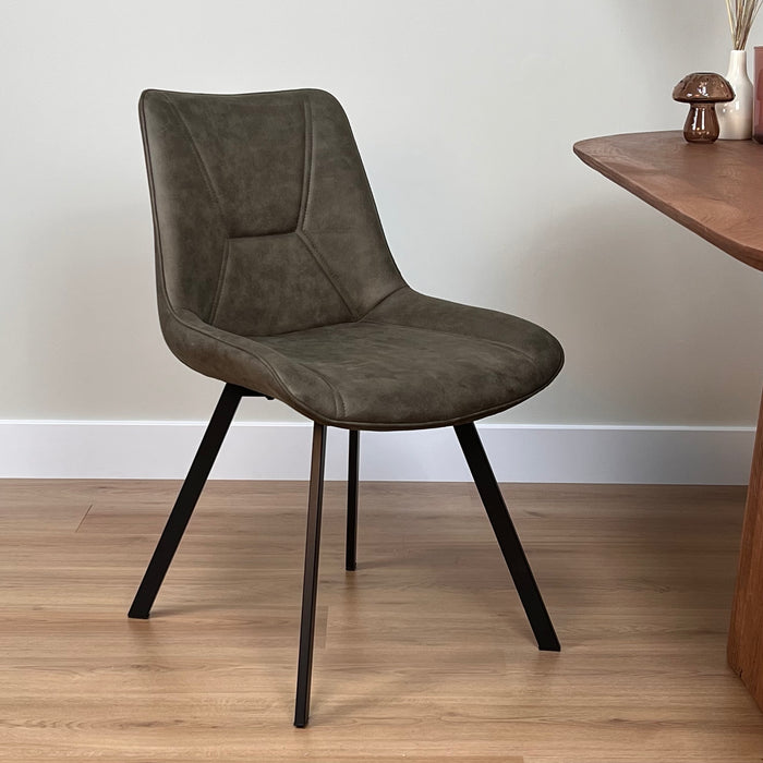 Eetkamerstoel Luna - Microvezel Groen