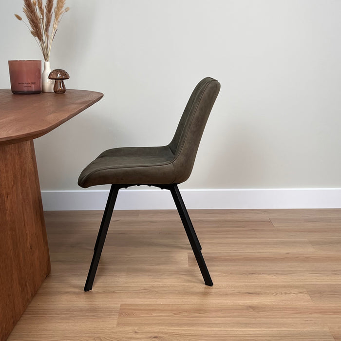 Eetkamerstoel Luna - Microvezel Groen