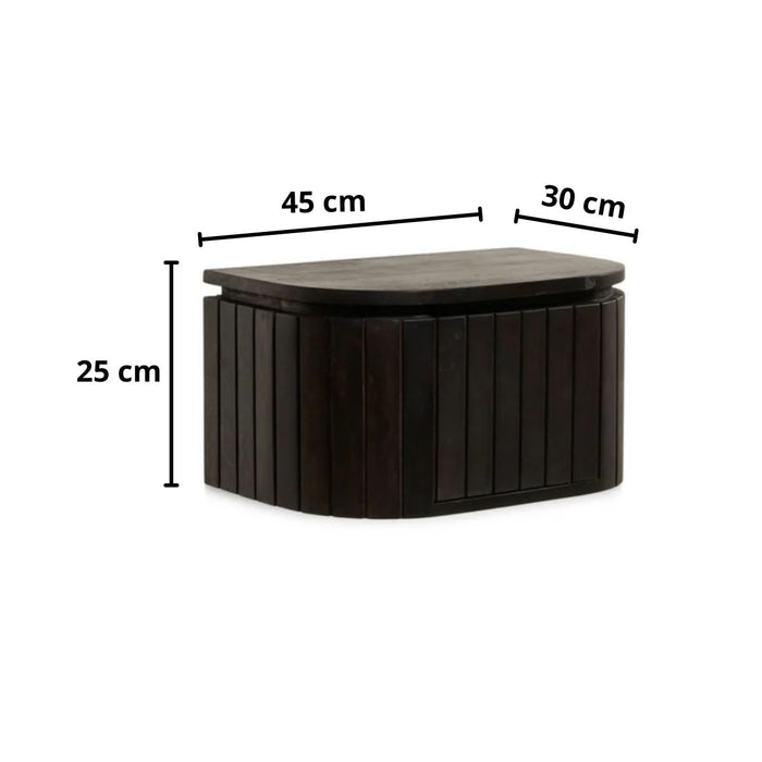 Nachtkast Mokka | Donkerbruin 45cm Hangend