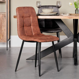 Eetkamerstoel Yerevan – Microleder Cognac