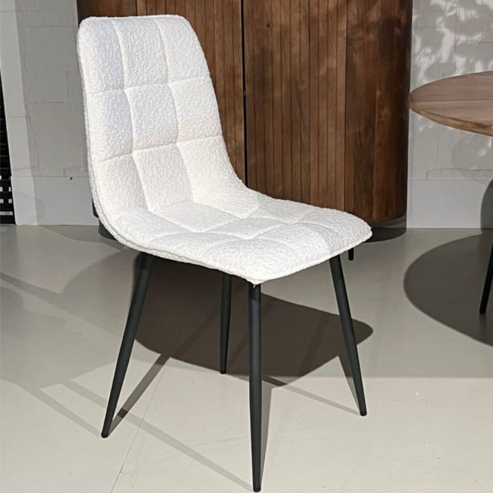 Eetkamerstoel Yerevan – Bouclé Ivoor