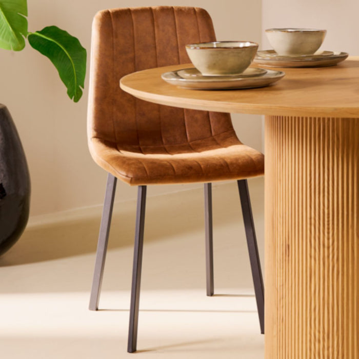 Eetkamerstoel Minsk – Microleder Cognac