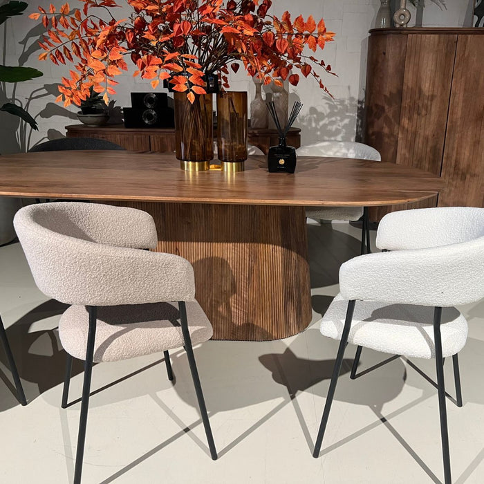 Eetkamerstoel Ava – Bouclé Ivoor