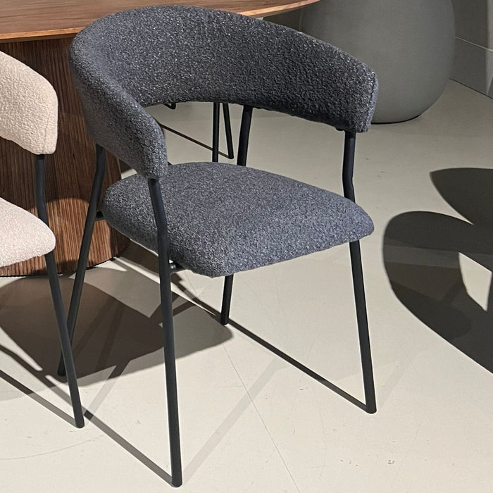 Eetkamerstoel Ava – Bouclé Antraciet