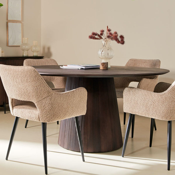 Eettafel Mokka Donkerbruin – Ø150cm | Rond