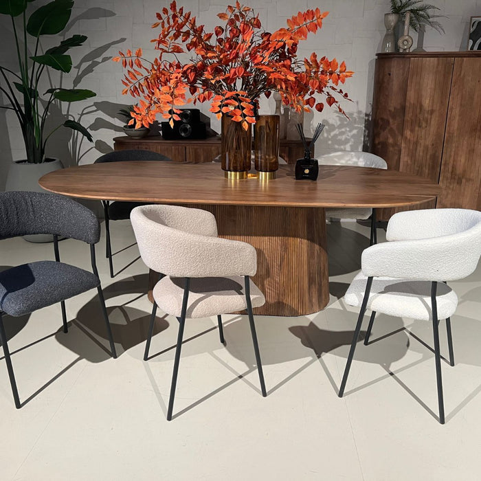 Eettafel Mokka Lichtbruin 230cm | Ovaal