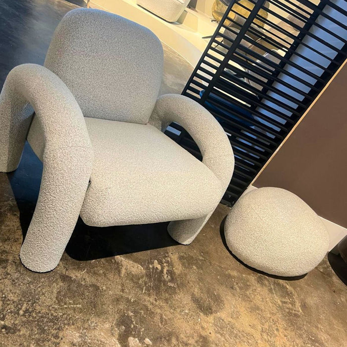 Poef Milly – Bouclé Naturel