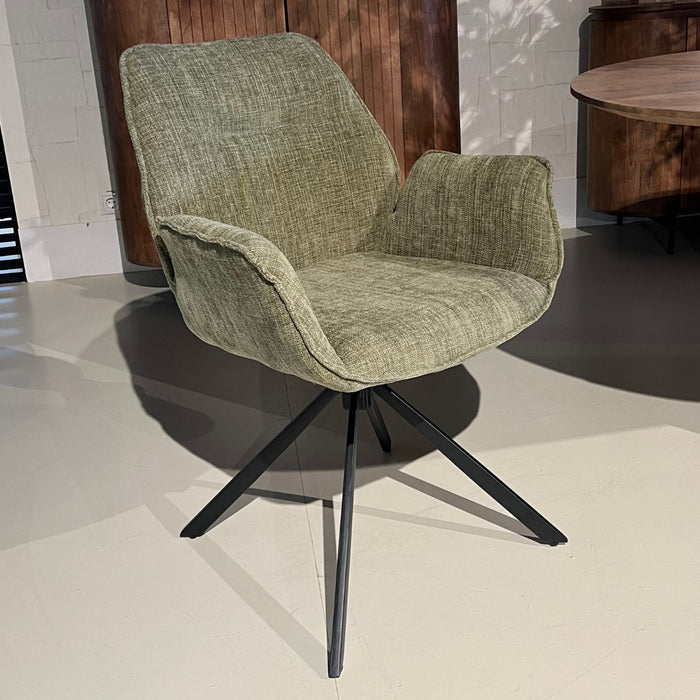 Eetkamerstoel Lenny – Stof Mosgroen